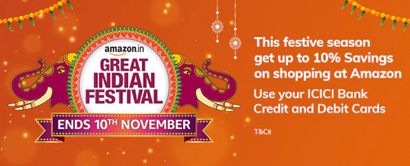 10% savings during Amazon Great Indian Festival
