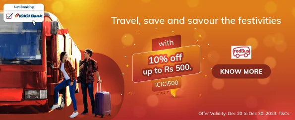 Get 10% off upto Rs.500 of Base fare on booking bus tickets 