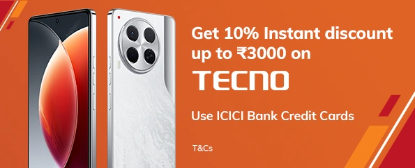 10% Instant discount on Tecno.